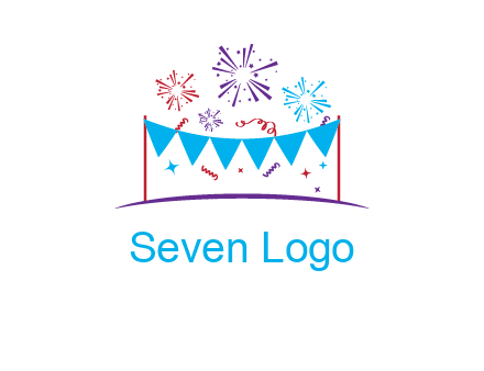 festival with fireworks logo