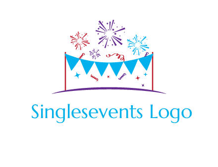 festival with fireworks logo