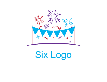 festival with fireworks logo