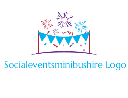 festival with fireworks logo