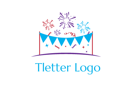 festival with fireworks logo