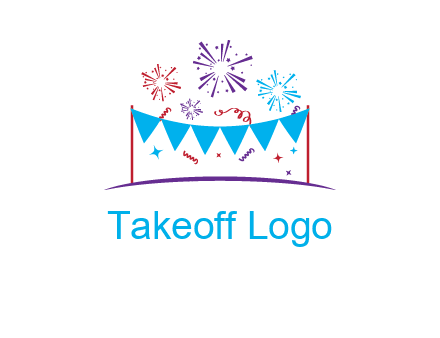 festival with fireworks logo