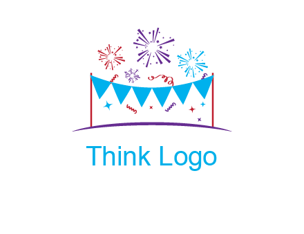 festival with fireworks logo