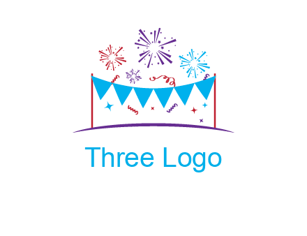 festival with fireworks logo