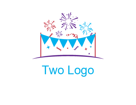 festival with fireworks logo