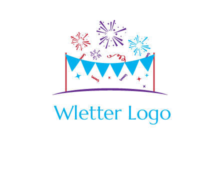 festival with fireworks logo
