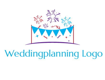 festival with fireworks logo