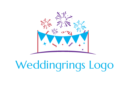 festival with fireworks logo