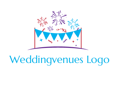 festival with fireworks logo