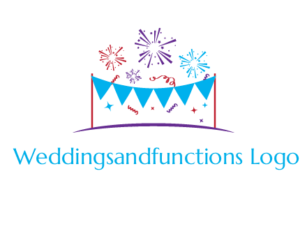 festival with fireworks logo