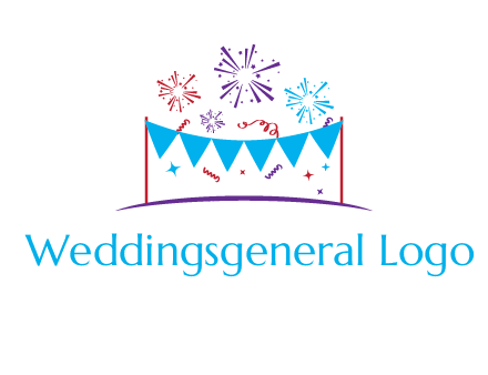 festival with fireworks logo