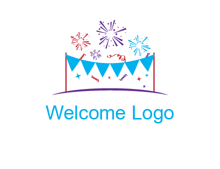festival with fireworks logo