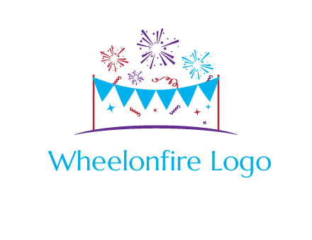 festival with fireworks logo