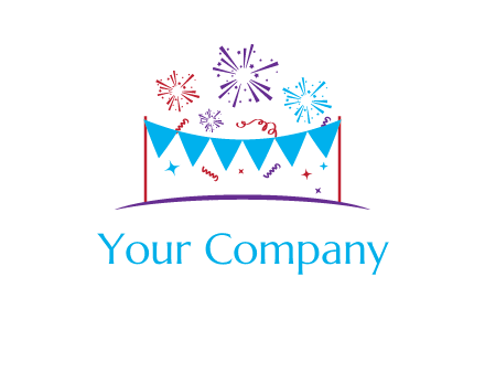 festival with fireworks logo