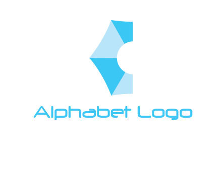 half hexagon with polygonal pattern forming letter C