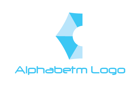 half hexagon with polygonal pattern forming letter C