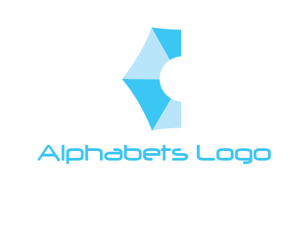 half hexagon with polygonal pattern forming letter C