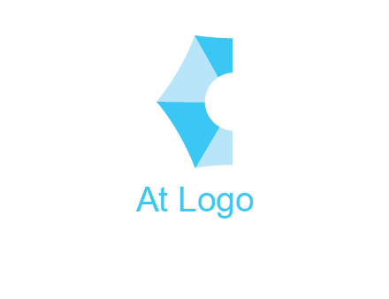 half hexagon with polygonal pattern forming letter C