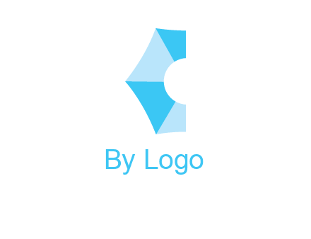 half hexagon with polygonal pattern forming letter C