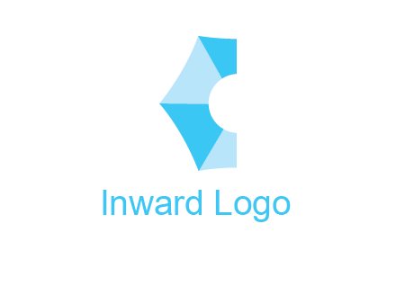 half hexagon with polygonal pattern forming letter C