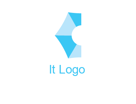 half hexagon with polygonal pattern forming letter C