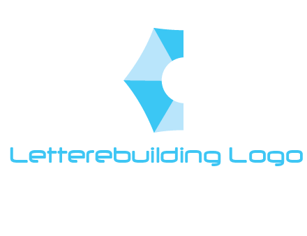 half hexagon with polygonal pattern forming letter C