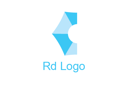 half hexagon with polygonal pattern forming letter C