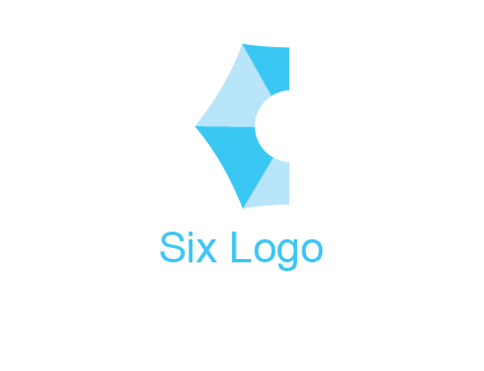half hexagon with polygonal pattern forming letter C