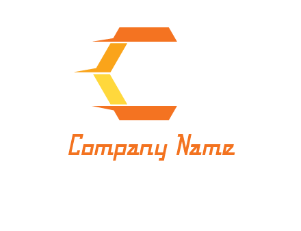 fast polygonal letter C logo