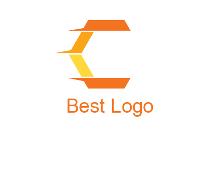 fast polygonal letter C logo