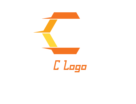 fast polygonal letter C logo