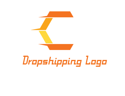 fast polygonal letter C logo