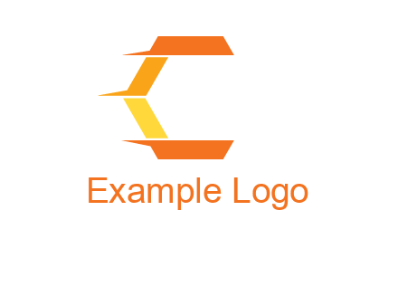 fast polygonal letter C logo