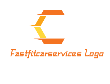 fast polygonal letter C logo