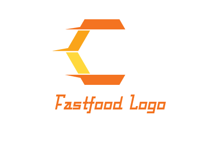 fast polygonal letter C logo