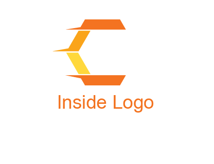 fast polygonal letter C logo
