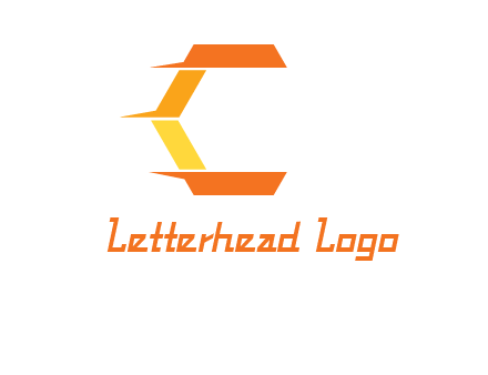 fast polygonal letter C logo