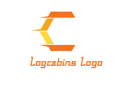 fast polygonal letter C logo