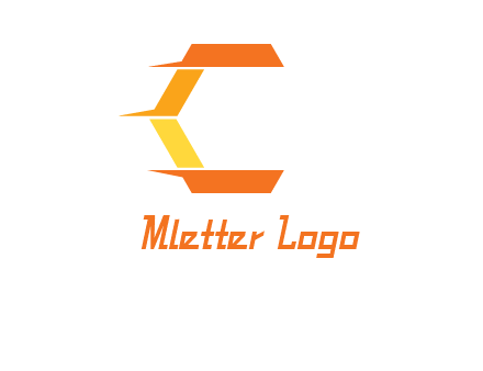 fast polygonal letter C logo