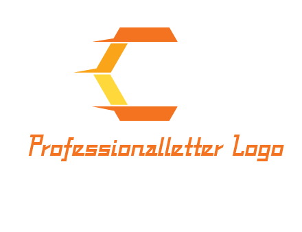 fast polygonal letter C logo