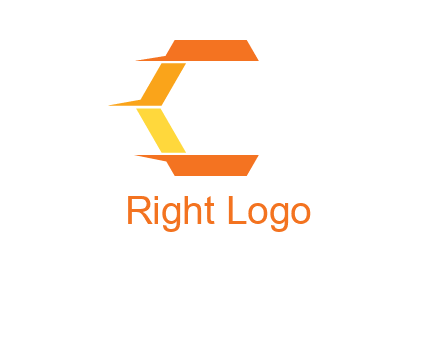 fast polygonal letter C logo