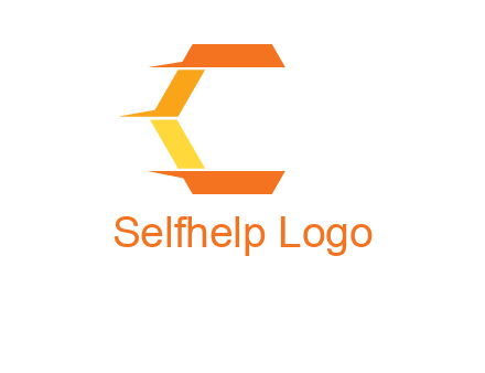 fast polygonal letter C logo