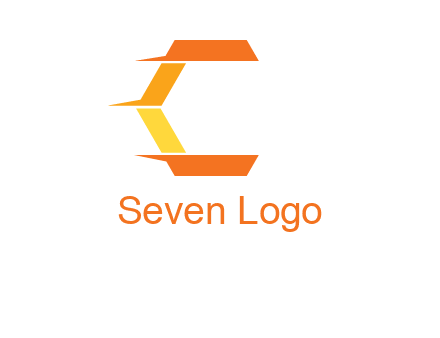 fast polygonal letter C logo