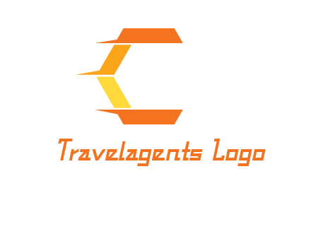 fast polygonal letter C logo