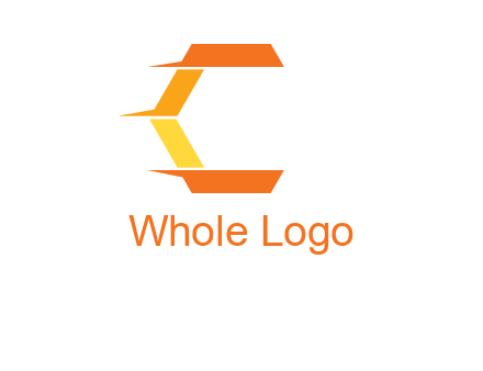 fast polygonal letter C logo