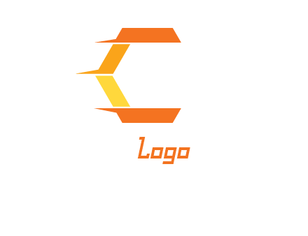 fast polygonal letter C logo