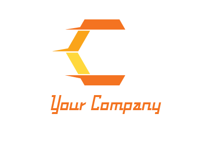 fast polygonal letter C logo