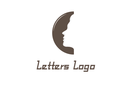 face on letter c logo