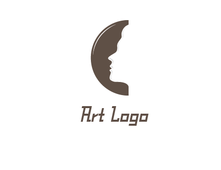 face on letter c logo