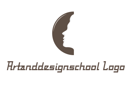 face on letter c logo